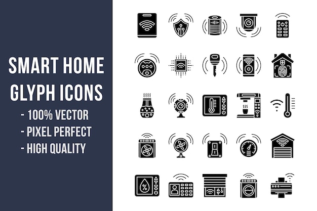 Iconos de glifo de casa inteligente