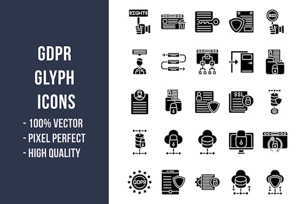 Iconos de glifo de GDPR