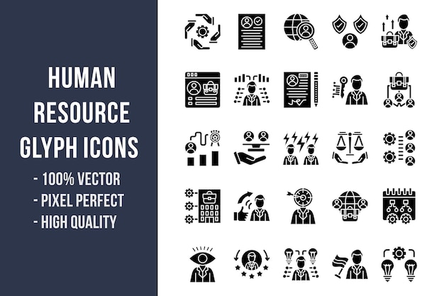 Iconos de glifo de recursos humanos