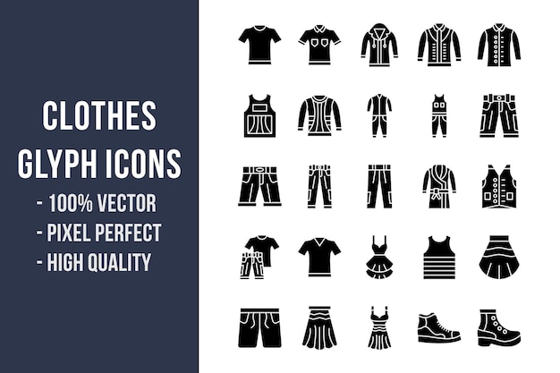Iconos de glifo de ropa