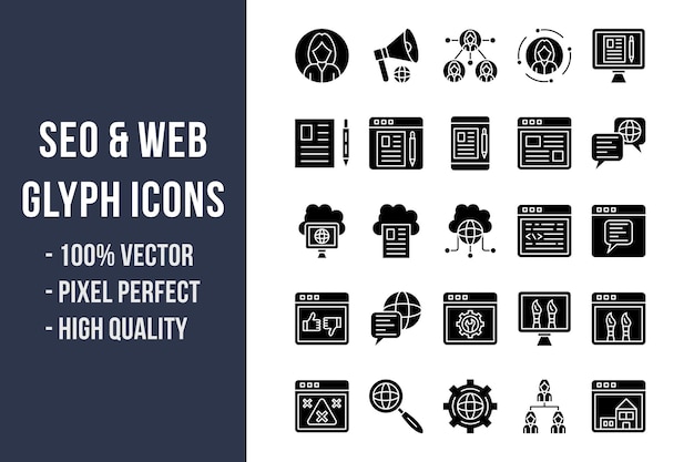 Iconos de glifo web y SEO