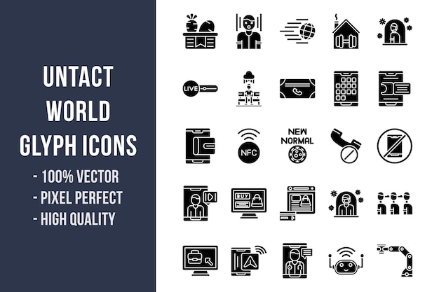 Iconos de glifos del mundo sin tocar