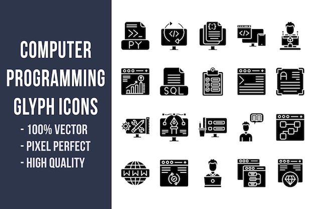 Iconos de glifos de programación informática