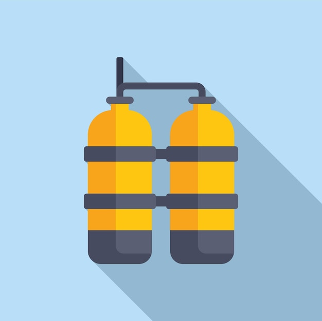 Iconos de globos de oxígeno para buceo vector plano Piscina de buceo