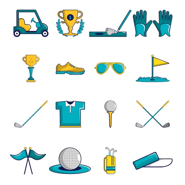 Iconos de golf set símbolos