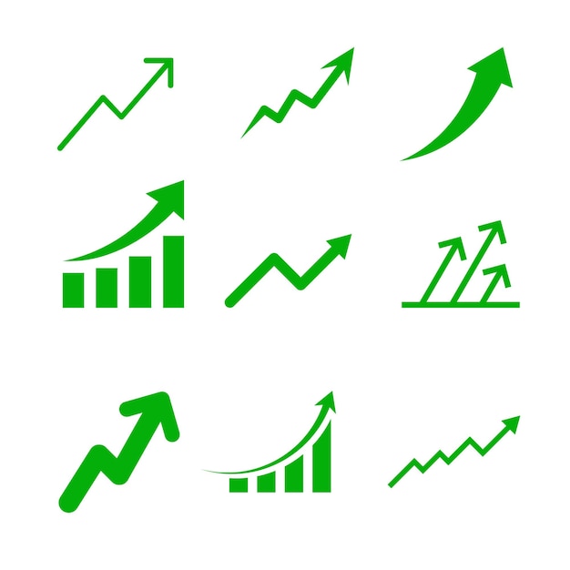 Iconos del gráfico de crecimiento