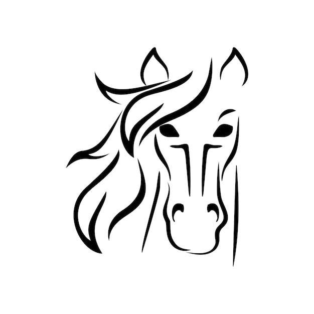 Iconos y gráficos de arte vectorial de cabezas de caballos