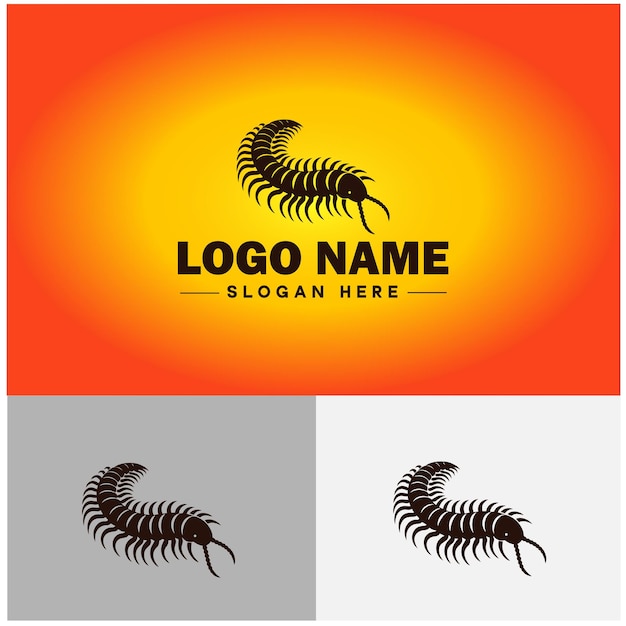 Vector iconos gráficos de arte vectorial del logotipo de centipede para el icono de la marca comercial plantilla de logotipo de centipede