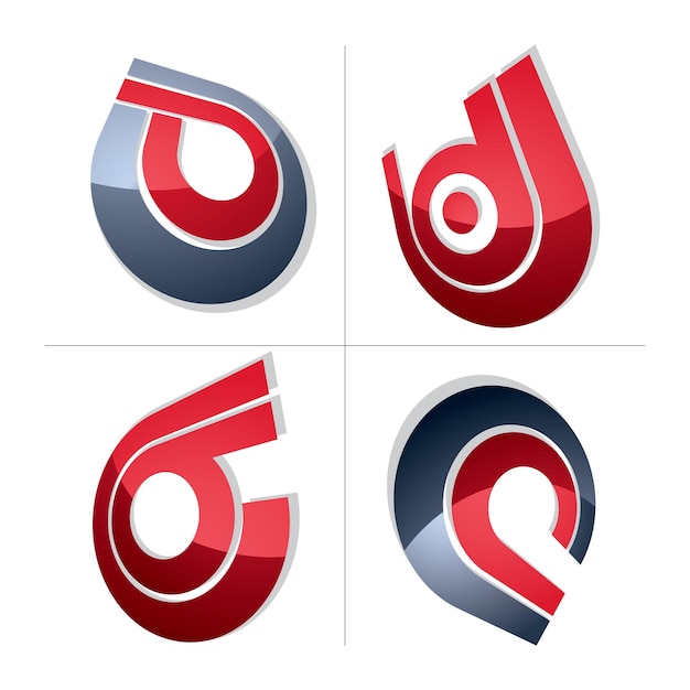 Iconos gráficos coloridos tridimensionales aislados en blanco, colección de elementos de diseño de vectores de ideas de trabajo en equipo. Símbolo especial de la empresa abstracta.