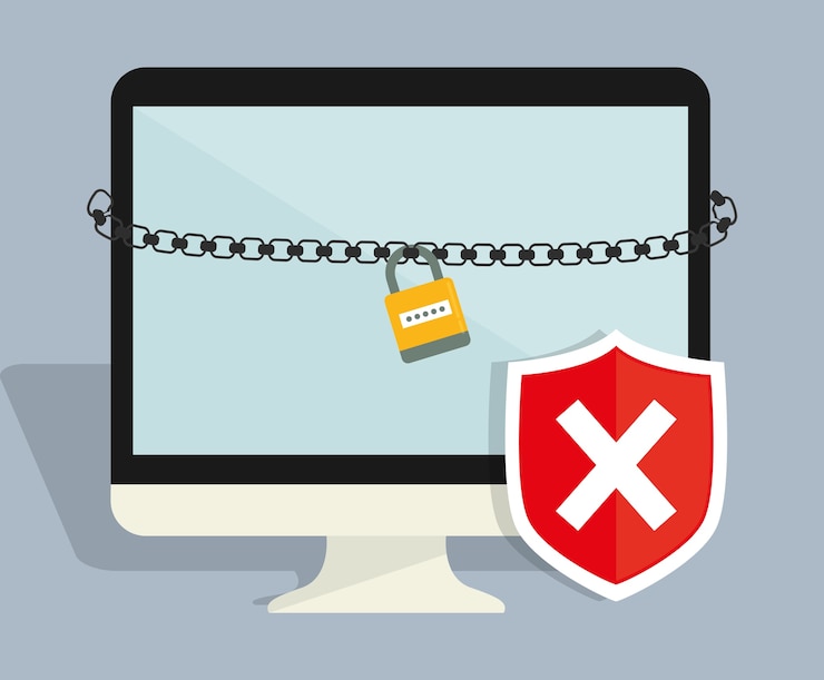 Vector iconos gráficos del sistema de seguridad y privacidad.