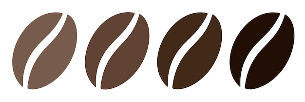 Iconos de granos de café Iconos completos de grano de café