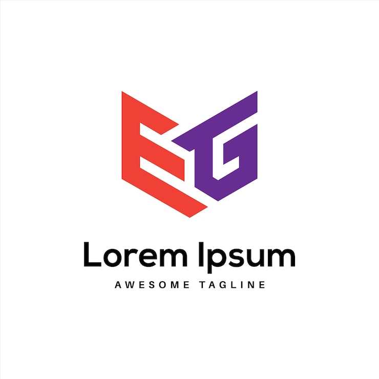 Vector iconos gratuitos para el diseño de letras del logotipo eg