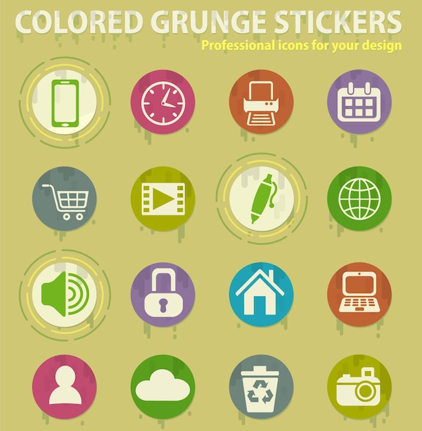 Iconos grunge color blog