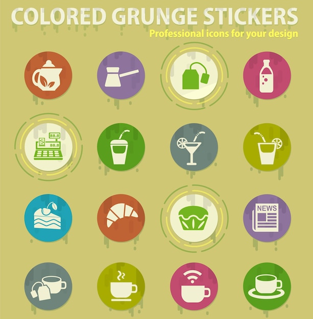 Iconos de grunge color café