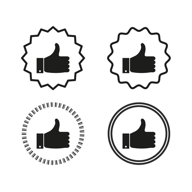 Iconos de gustar y no gustar configurados Símbolo de pulgar hacia arriba y pulgar hacia abajo Ilustración vectorial EPS 10