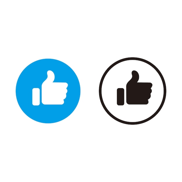 Iconos de gustar y no gustar Pulgar hacia arriba y pulgar hacia abajo Recursos de ilustración vectorial Elemento gráfico