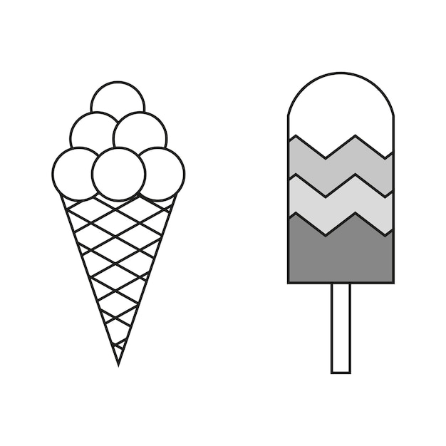 Iconos de helado alimentos dulces vector ilustración stock imagen