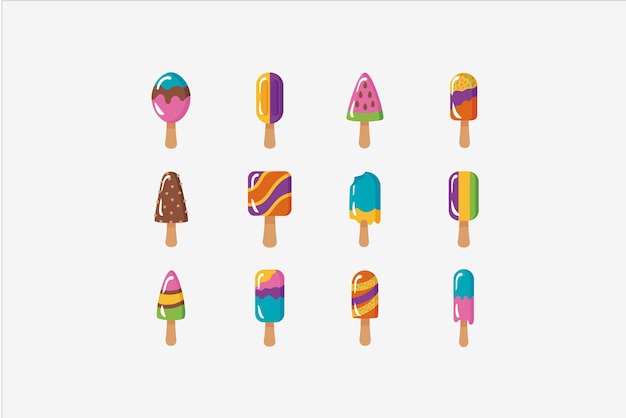Vector iconos de helado