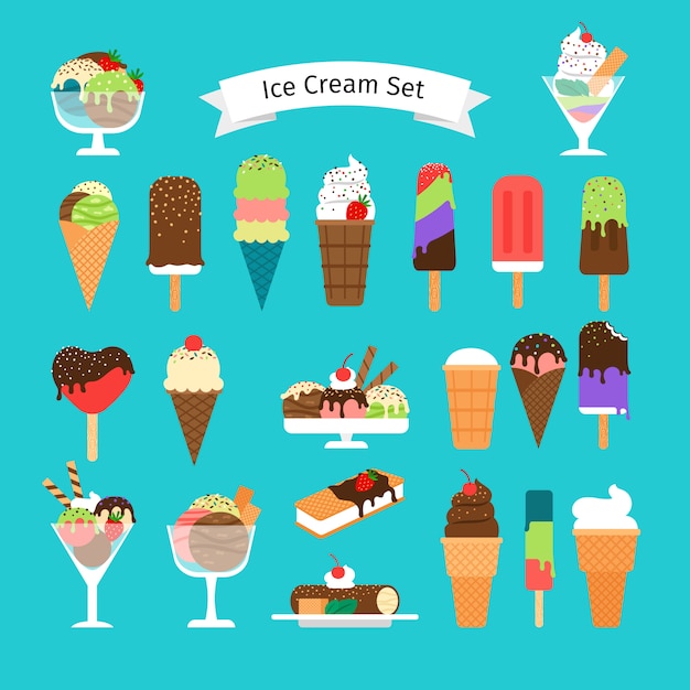 Vector iconos de helado