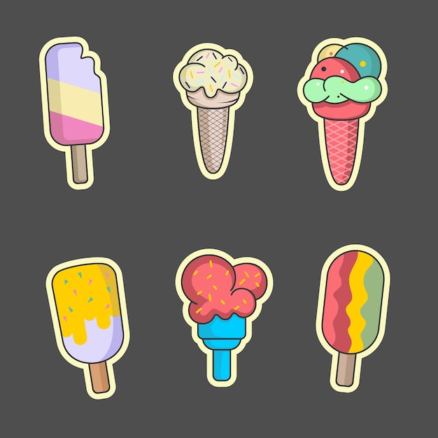 Vector iconos de helado