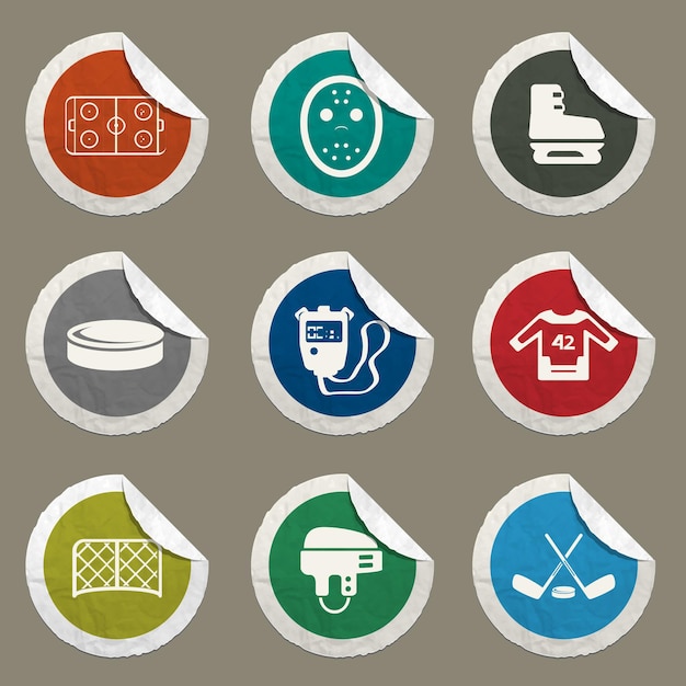 Iconos de hockey para sitios web e interfaz de usuario