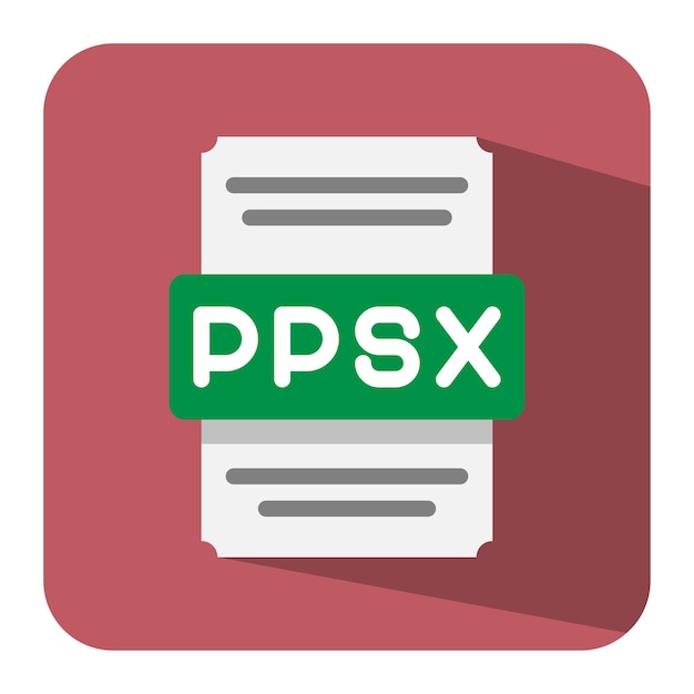 Iconos de hoja de cálculo Ppsx para uso comercial icono plano adecuado para UI de sitio web y vector de aplicación móvil