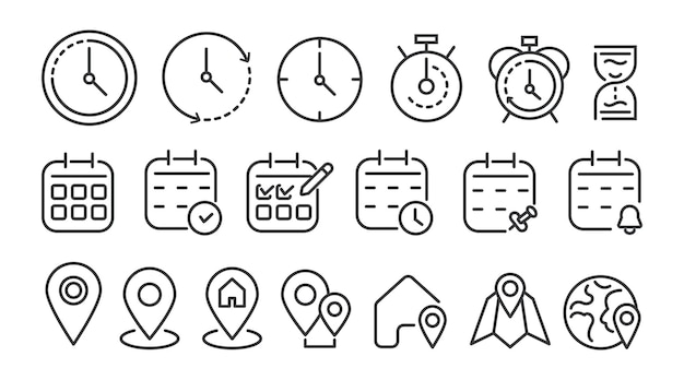 Iconos de hora y ubicación