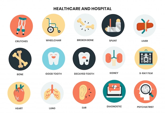 Iconos de hospital para negocios