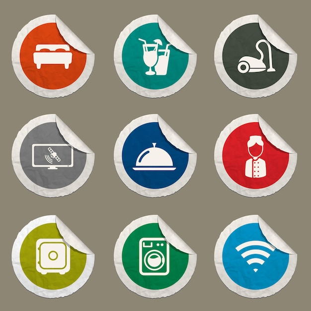 Iconos de hotel para sitios web e interfaz de usuario