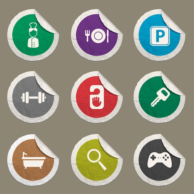 Iconos de hotel para sitios web e interfaz de usuario
