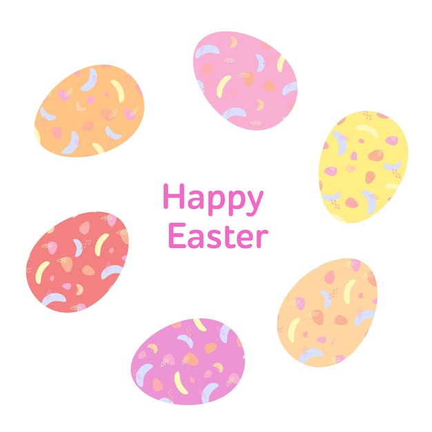 Iconos de huevos de Pascua Ilustración vectorial Color de moda 2022 Feliz Pascua