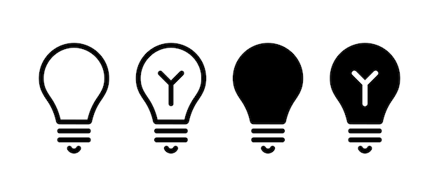 Iconos de las ideas Icones de las bombillas