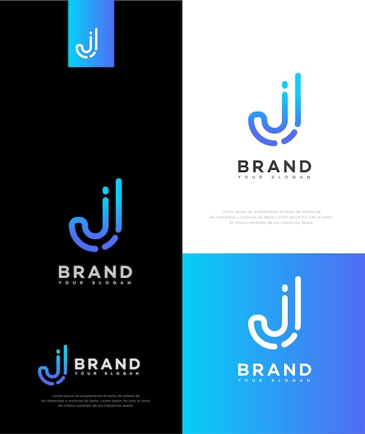 Iconos de la identidad de la marca Signo de la letra J Template de símbolo de la carta J