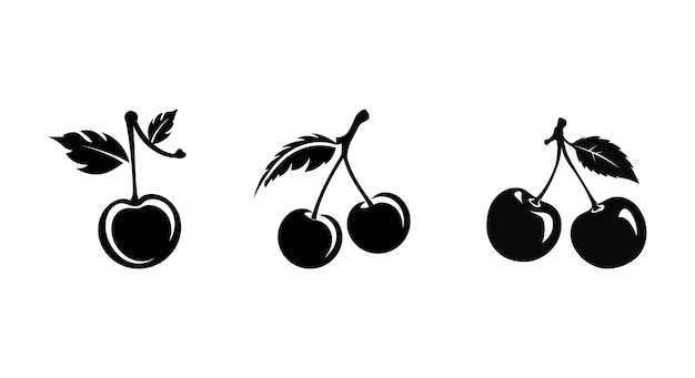 Iconos de ilustración de cerezas Una explosión de rojo en tus proyectos