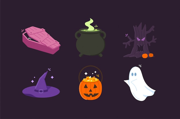 Iconos de ilustración de Halloween