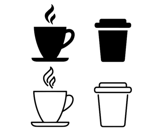 Iconos de ilustraciones de tazas de café