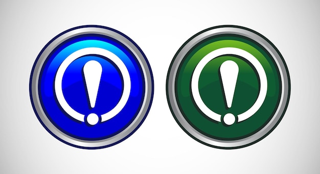 Iconos importantes Conjunto de botones Diseño Ilustración Advertencia y signos de exclamación