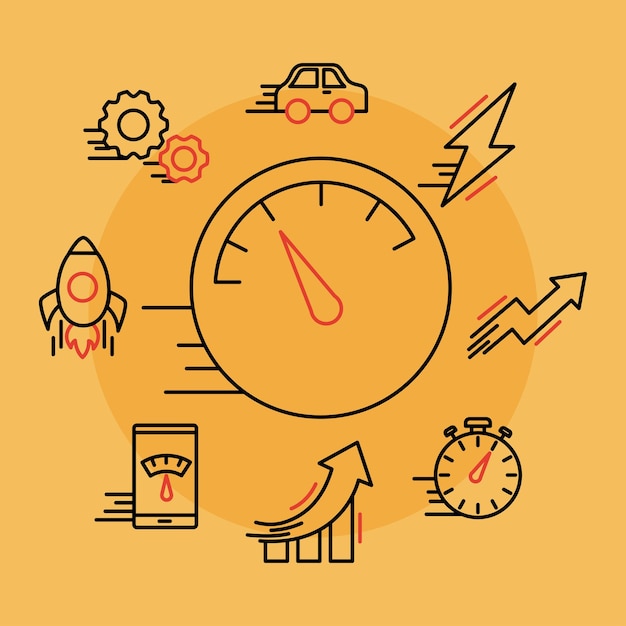 Iconos de indicador y velocidad