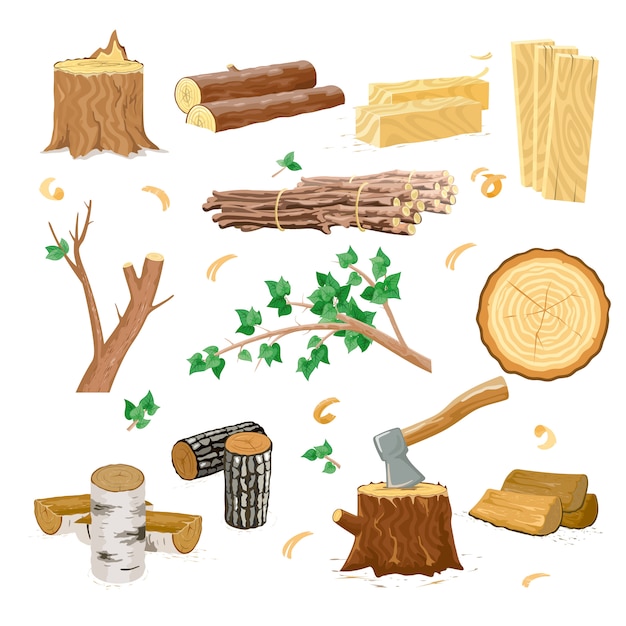 Iconos de la industria de la madera