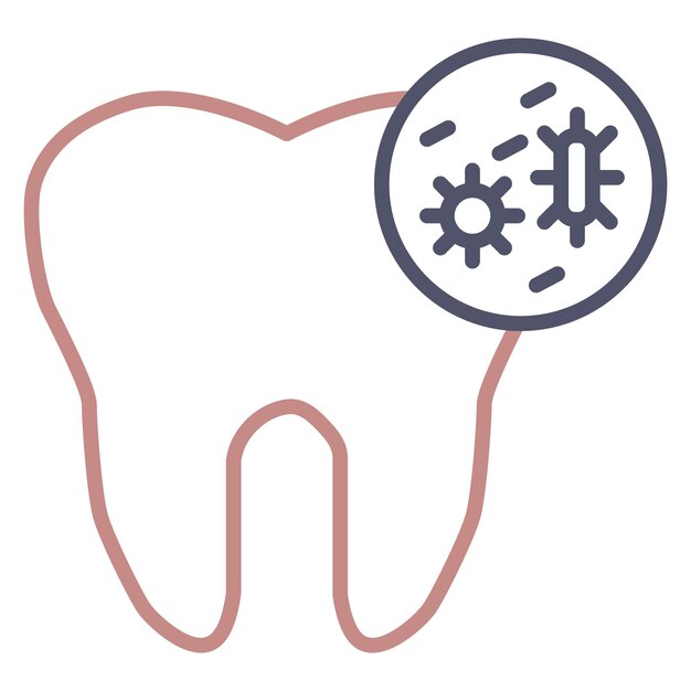Iconos de infección en los dientes
