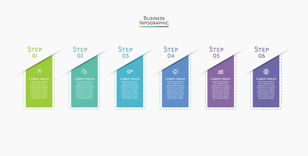 Iconos infográficos de la línea de tiempo de visualización de datos comerciales diseñados para la plantilla de fondo abstracto