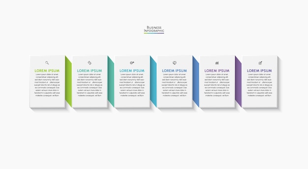 Iconos infográficos de la línea de tiempo de visualización de datos comerciales diseñados para la plantilla de fondo abstracto