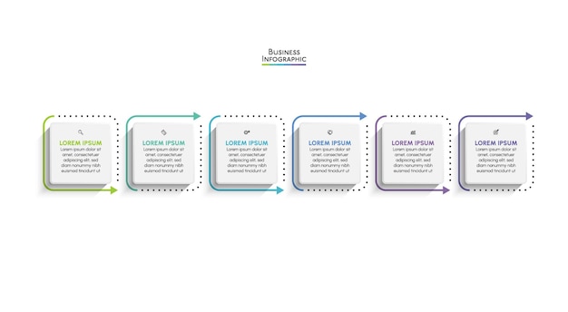 Iconos infográficos de la línea de tiempo de visualización de datos comerciales diseñados para la plantilla de fondo abstracto