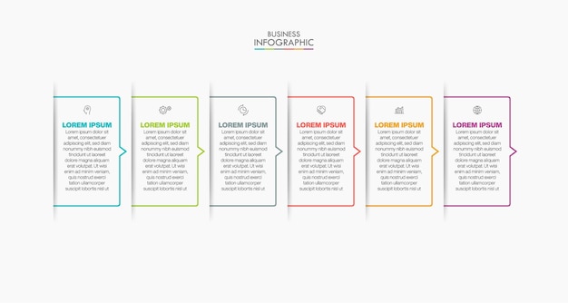 Iconos infográficos de la línea de tiempo de visualización de datos comerciales diseñados para la plantilla de fondo abstracto
