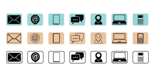 Iconos de información de contacto