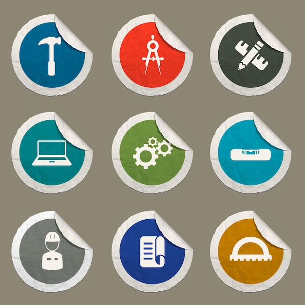 Iconos de ingeniería para sitios web e interfaz de usuario