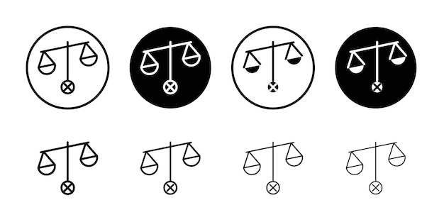 Iconos injustos logotipo lineal aislado