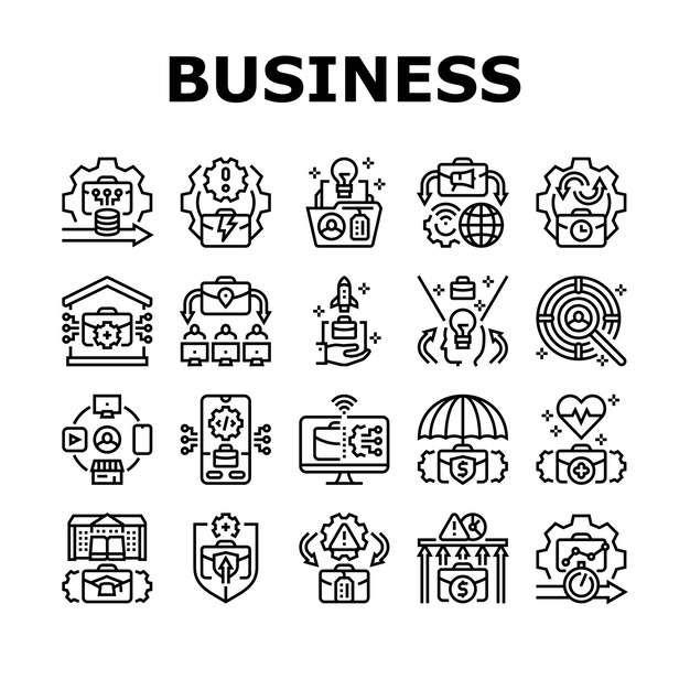 Los íconos de la innovación empresarial moderna establecen el vector
