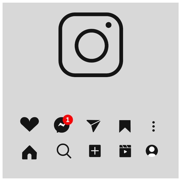 Vector iconos de instagram establecidos en diseño vectorial plano