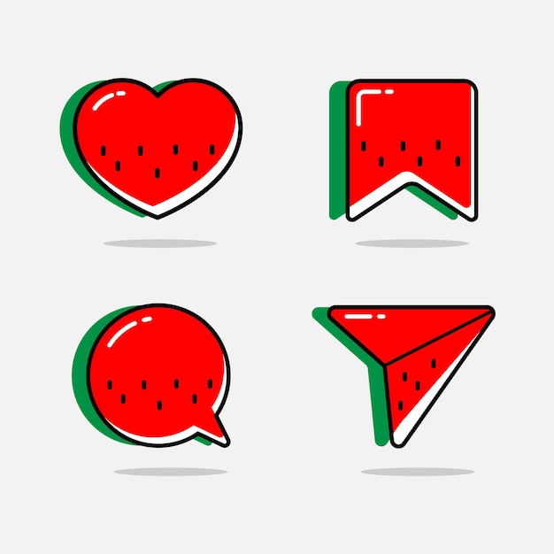 Iconos de instagram vector de estilo de sandía